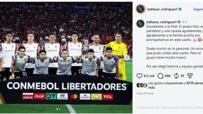 El filoso posteo de Baltasar Rodríguez que molestó en Racing: "Elegí historia y equipo ganador"