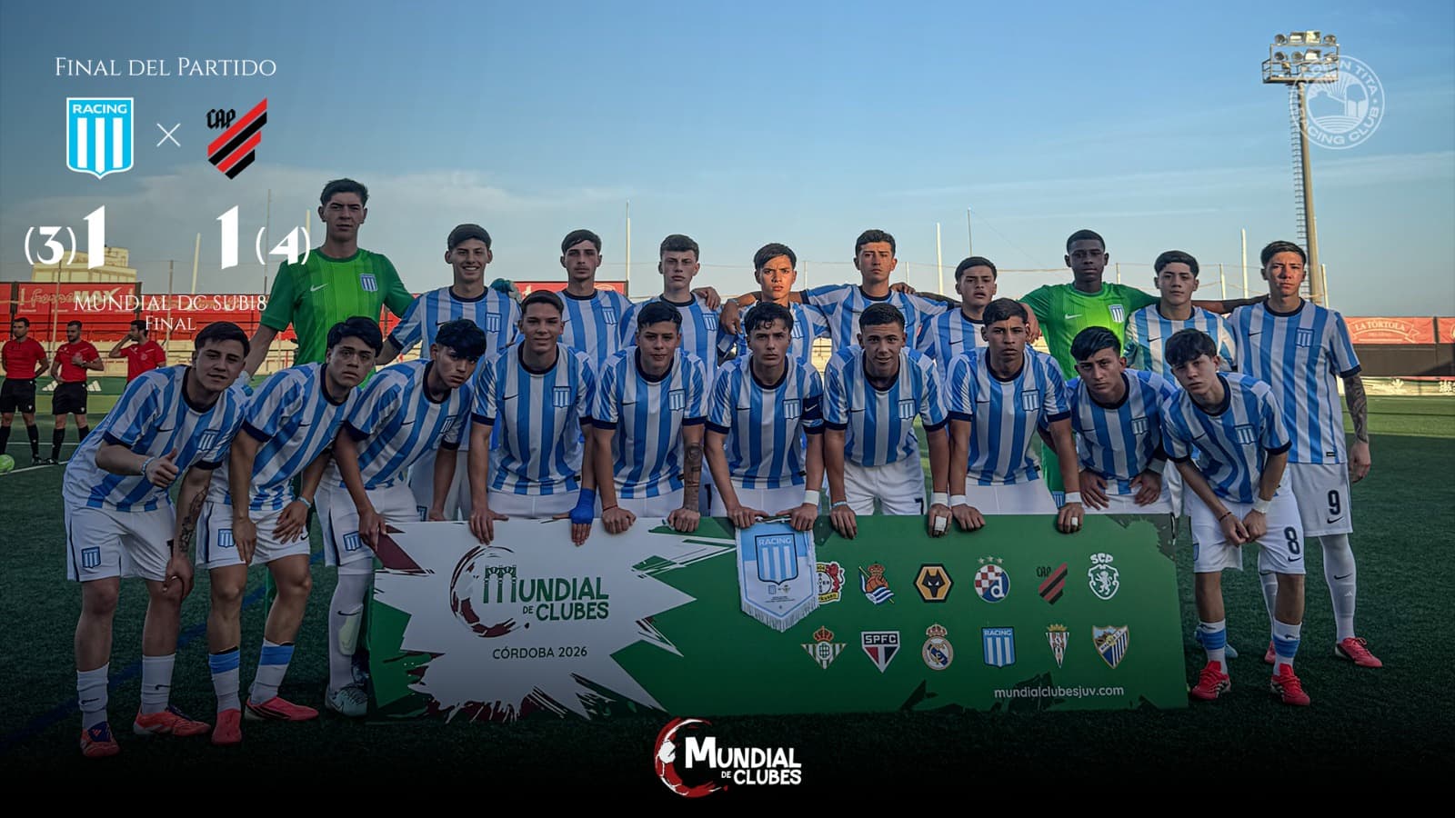 Racing perdió la final del Mundialito de Clubes, pero con la frente en alto